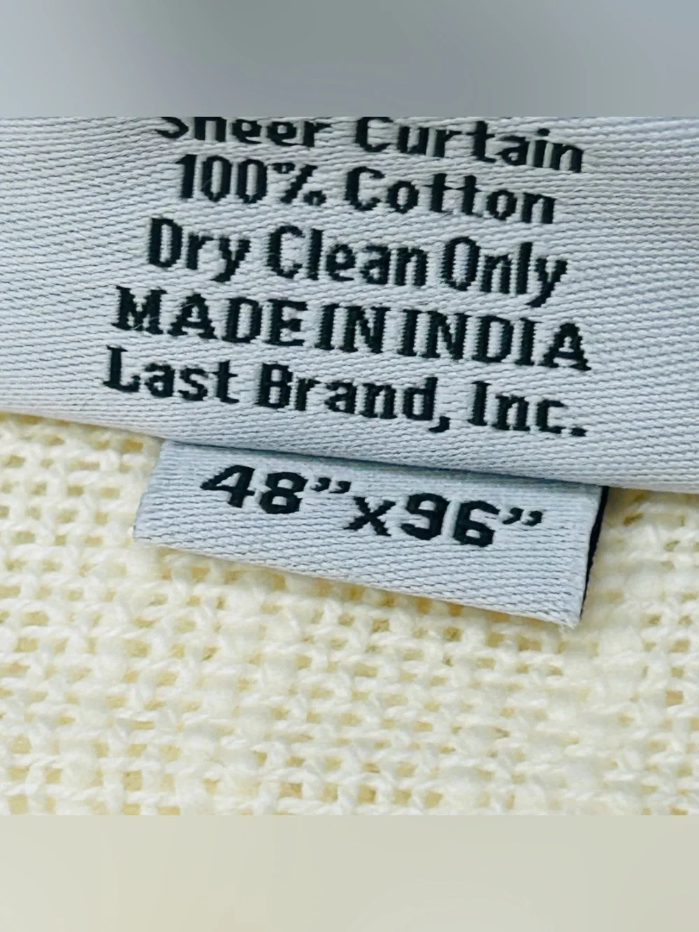 QUINCE Set Of 2 48x96 Cotton Sheer Curtains Ivory 8946